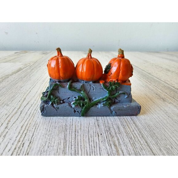 Lemax hear speak see no evil pumpkin tombstone Halloween decor accessory - Picture 3 of 9